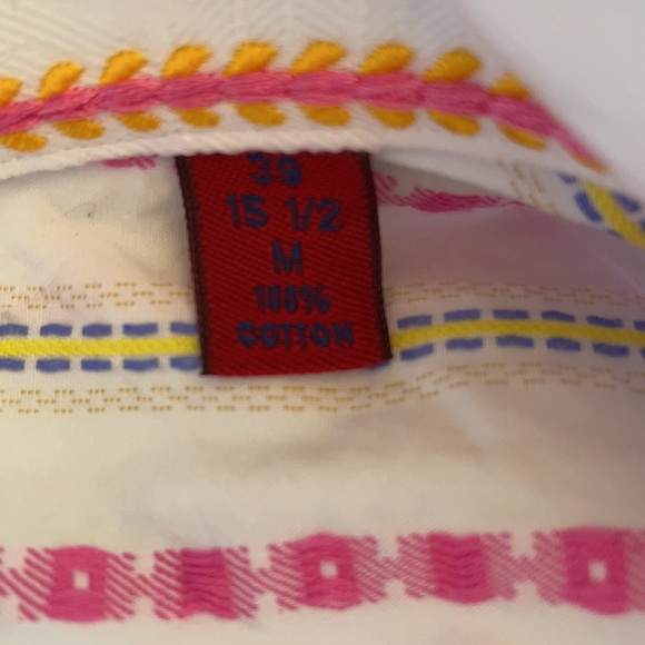 Robert graham long sleeve casual button down shirt size medium pink and yellow - Picture 10 of 12